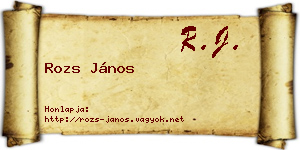 Rozs János névjegykártya